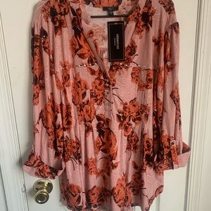 Pink Quarter Sleeve Blouse 2X